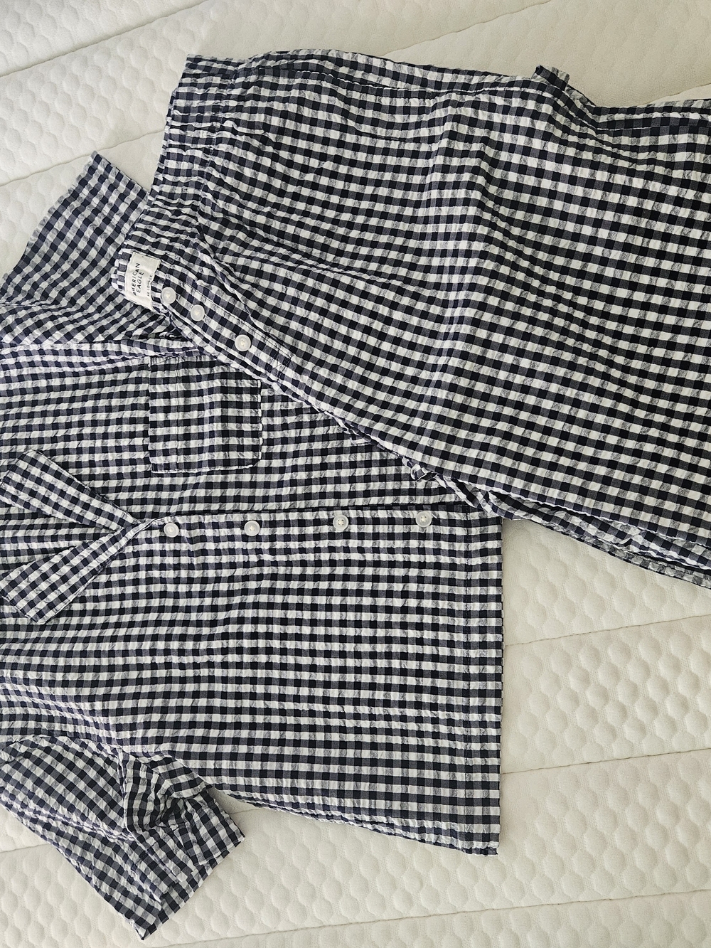 American Eagle Outfitters Navy and White Gingham Pajama Set
